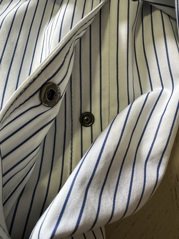 NWT $2395 Giorgio Armani Men Jacket Blazer White/Blue Striped 42 US/52 Eu