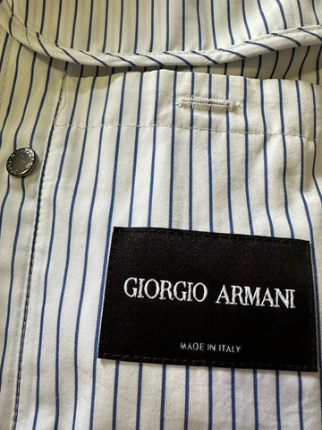 NWT $2395 Giorgio Armani Men Jacket Blazer White/Blue Striped 42 US/52 Eu