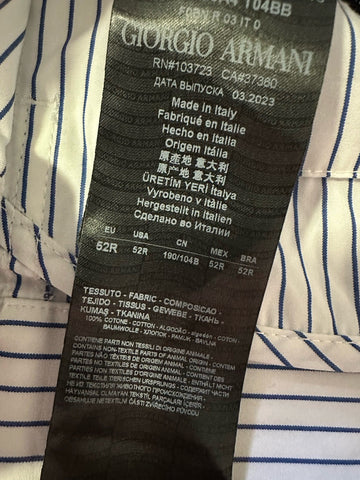 NWT $2395 Giorgio Armani Men Jacket Blazer White/Blue Striped 42 US/52 Eu