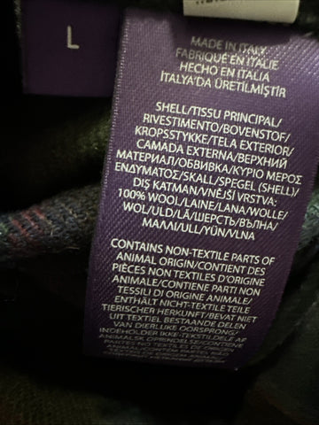 Ralph Lauren Purple Label Men Shadow Plaid Shirt Jacket Size L New $2995 Italy