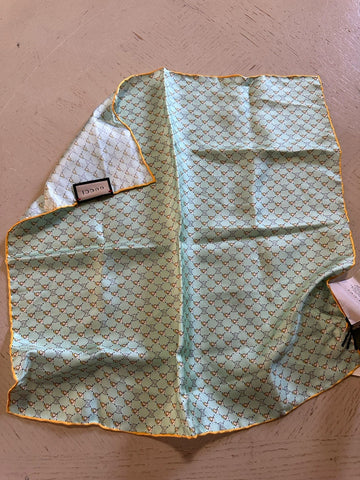 Gucci Silk GG Monogram Pocket Square Green One Size