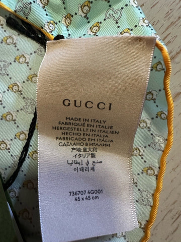 Gucci Silk GG Monogram Pocket Square Green One Size