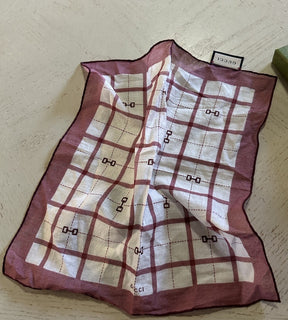 Gucci  Pocket Square White/Red One Size