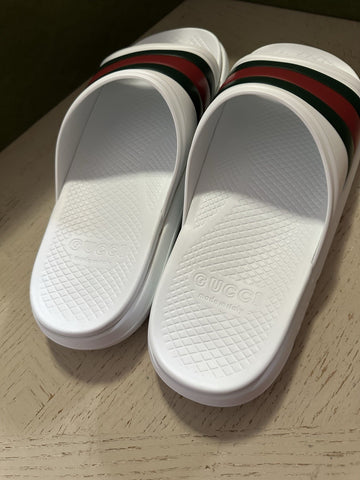 NIB Gucci Mens Rubber Sandal Shoes White/Red/Green 11 US/10 UK 780286
