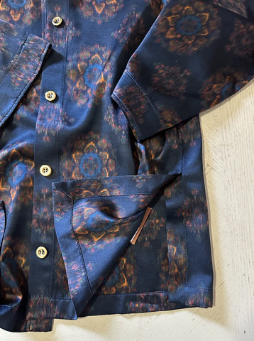 Loro Piana Women Rosette Silk & Cashmere-Blend Blouse Blue/Navy 40/6 New $3900