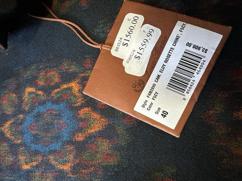 Loro Piana Women Rosette Silk & Cashmere-Blend Blouse Blue/Navy 40/6 New $3900