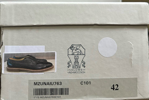 NIB $1395 Brunello Cucinelli Men’s Leather Shoes Black 9 US/42 Eu