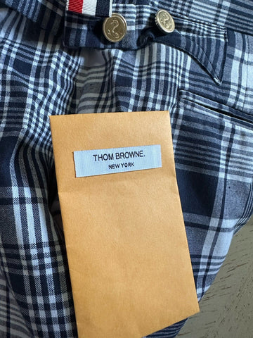 NWT $1050 THOM BROWNE Classic Backstrap Plaid Short Pants Navy Size 3 ( 36 US )