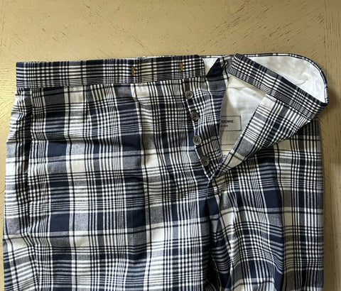 NWT $1050 THOM BROWNE Classic Backstrap Plaid Short Pants Navy Size 3 ( 36 US )