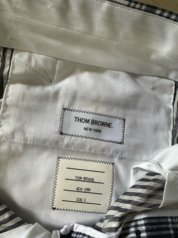 NWT $1050 THOM BROWNE Classic Backstrap Plaid Short Pants Navy Size 3 ( 36 US )