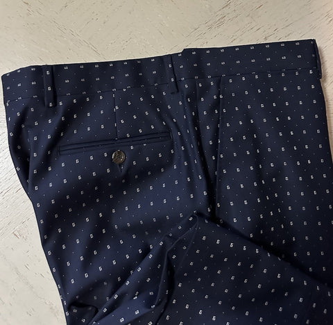 NWT $4800 Gucci Men G Logo London Wool Suit Navy 38 US/48 Eu Switzerland