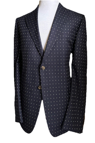 NWT $4800 Gucci Men G Logo London Wool Suit Navy 38 US/48 Eu Switzerland