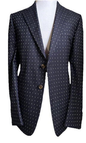 NWT $4800 Gucci Men G Logo London Wool Suit Navy 38 US/48 Eu Switzerland