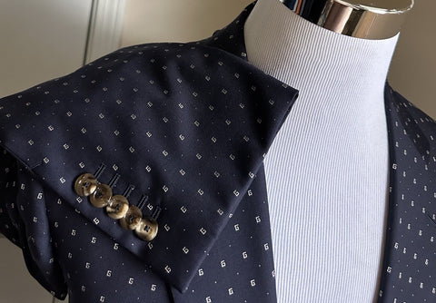 NWT $4800 Gucci Men G Logo London Wool Suit Navy 38 US/48 Eu Switzerland