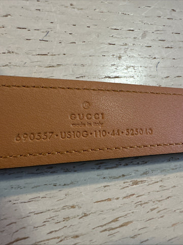 Gucci Women Leather GG Belt Brown Size 110/44 NWT 690557