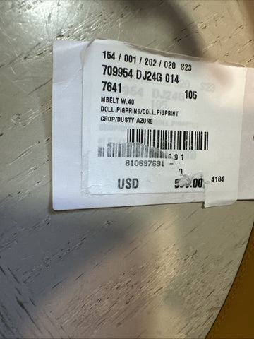 New $920 Gucci Mens Leather Memorable Buckle Belt Blue/Brown 105/42 709954