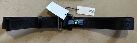 New Gucci Men’s Gucci Print Canvas/Leather Belt Black 100/40 778889