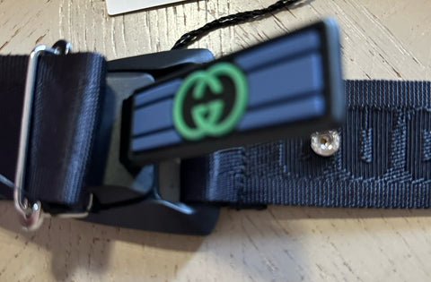 New Gucci Men’s Gucci Print Canvas/Leather Belt Black 100/40 778889