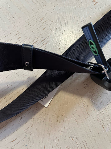 New Gucci Men’s Gucci Print Canvas/Leather Belt Black 100/40 778889
