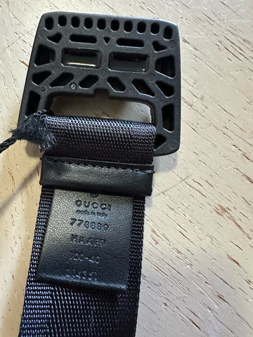 New Gucci Men’s Gucci Print Canvas/Leather Belt Black 100/40 778889