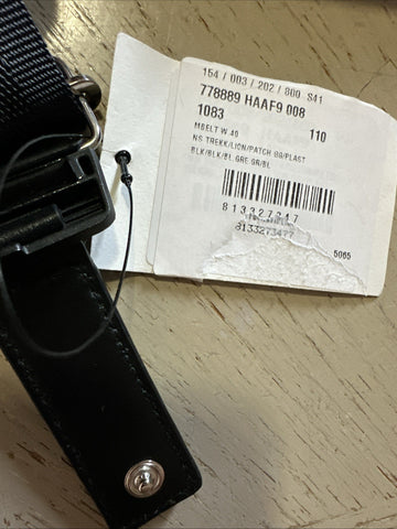 New Gucci Men’s Gucci Print Canvas/Leather Belt Black 110/44 778889