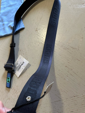 New Gucci Men’s Gucci Print Canvas/Leather Belt Black 110/44 778889