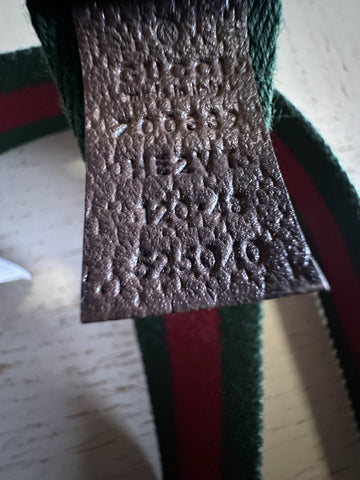 New Gucci Men’s Canvas/Leather Belt Green/Red 120/48