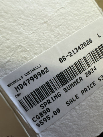 NWT Brunello Cucinelli Men Logo Print Baseball Cap Hat Navy Size L