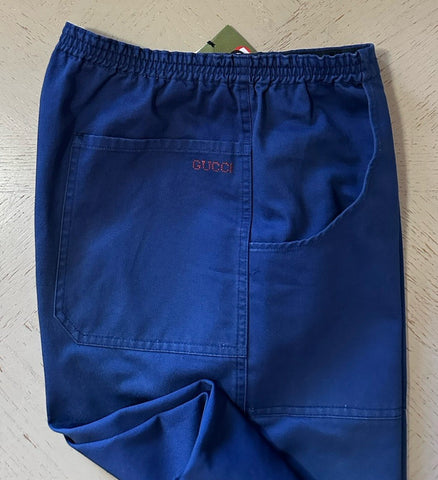 Gucci Men’s Military Cotton Drawstring Pants Blue 36 US/52 Eu New $1150