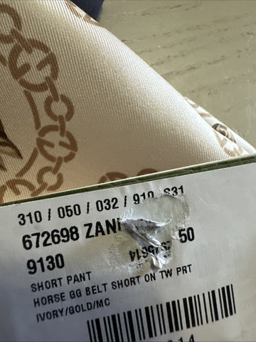 NWT $1400 Gucci Men Drawstring Horse GG Short Pants Ivory/Gold/MC 34 US/50 Eu