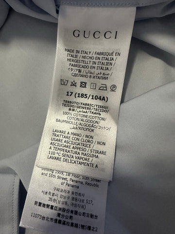 Gucci Men’s Tuxedo Dress Shirt Baby Blue 43/17 New $880