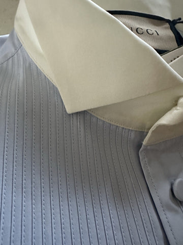 Gucci Men’s Tuxedo Dress Shirt Baby Blue 43/17 New $880
