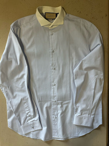Gucci Men’s Tuxedo Dress Shirt Baby Blue 43/17 New $880