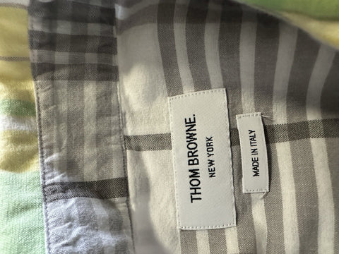 Thom Browne Men’s Shirt Gray/Black/Multi 4/XXXL New $820