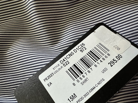 NWT Emporio Armani Mens Dress Shirt Blue Size 39/15.5