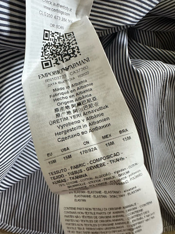 NWT Emporio Armani Mens Dress Shirt Blue Size 39/15.5