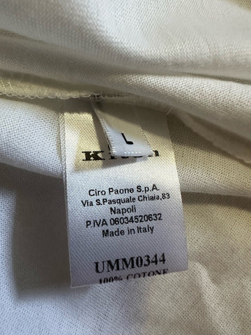 New KNT BY KITON Men’s Short Sleeve Crewneck T Shirt White Size L Italy