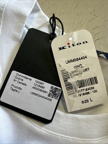 New KNT BY KITON Men’s Short Sleeve Crewneck T Shirt White Size L Italy