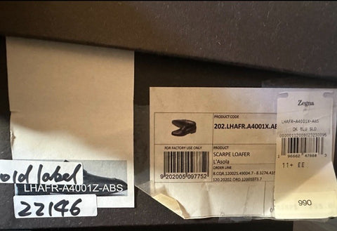 Ermenegildo Zegna Leather Reverse Construction Loafers DK Navy 12.5 US New $950