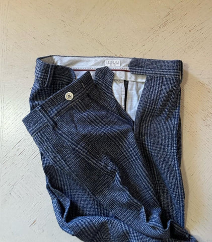 NWT $8100 BRUNELLO CUCINELLI Glen Plaid Suit Denim 40R US/50R Eu Italy