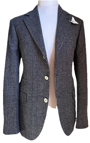 NWT $8100 BRUNELLO CUCINELLI Glen Plaid Suit Denim 40R US/50R Eu Italy