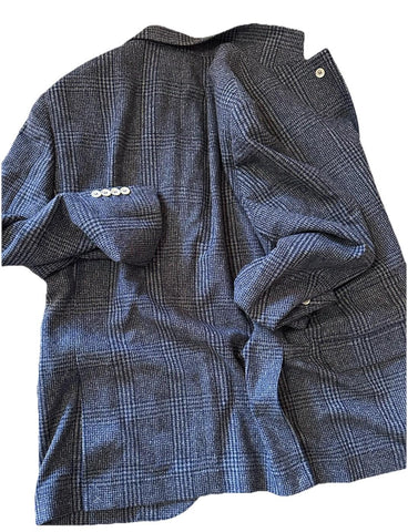 NWT $8100 BRUNELLO CUCINELLI Glen Plaid Suit Denim 40R US/50R Eu Italy