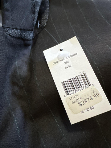 New $5750 ISAIA Men’s Striped Wool & Silk Suit Charcoal 44R US/54R Eu  Italy