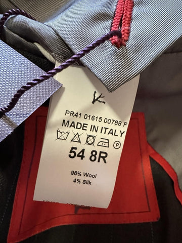 New $5750 ISAIA Men’s Striped Wool & Silk Suit Charcoal 44R US/54R Eu  Italy