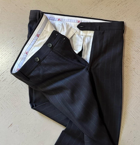 New $5750 ISAIA Men’s Striped Wool & Silk Suit Charcoal 44R US/54R Eu  Italy
