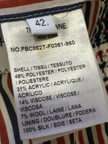 New $4900 Thom Browne Women Plaid Tweed Jacket RED WHITE BLUE 42/6 Italy