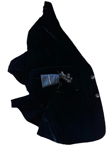 Giorgio Armani Men Velvet Sport Coat Jacket Blazer Black 38 US/48 Eu NWT $2395