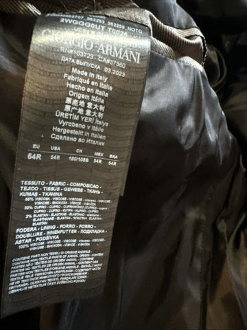 Giorgio Armani Men Velvet Sport Coat Jacket Blazer Black 44 US/54 Eu NWT $2395