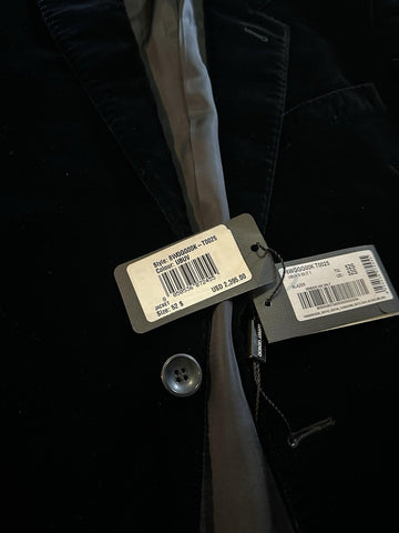 Giorgio Armani Men Velvet Sport Coat Jacket Navy /Blue 42S US/52S Eu NWT $2395