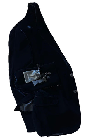 Giorgio Armani Men Velvet Sport Coat Jacket Navy /Blue 42S US/52S Eu NWT $2395